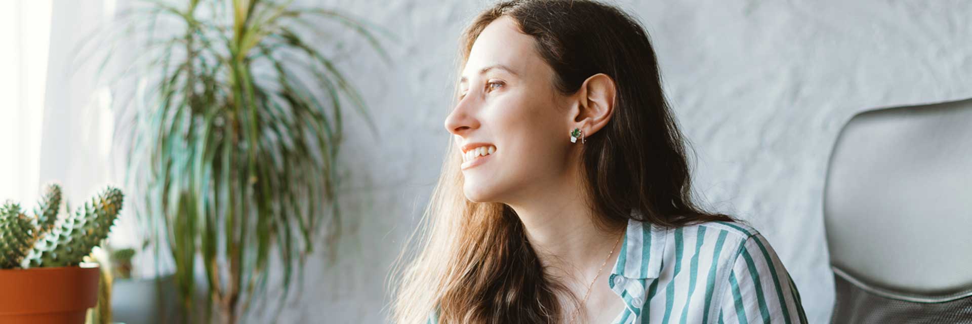 A woman working at a desk